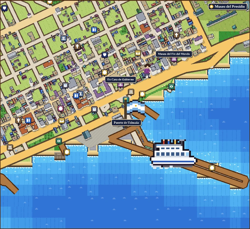 Calles de Ushuaia en pixel art
